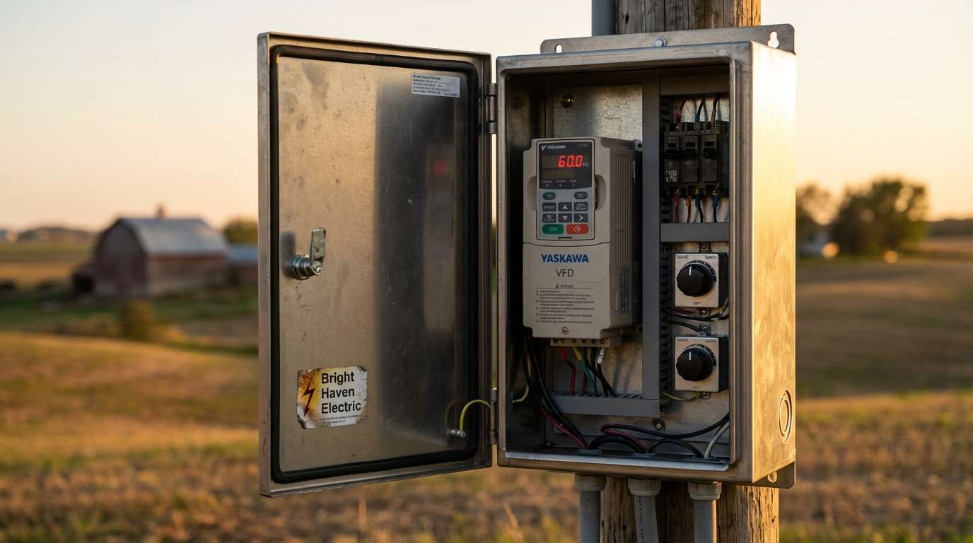 Irrigation pump control panel with Yaskawa VFD
