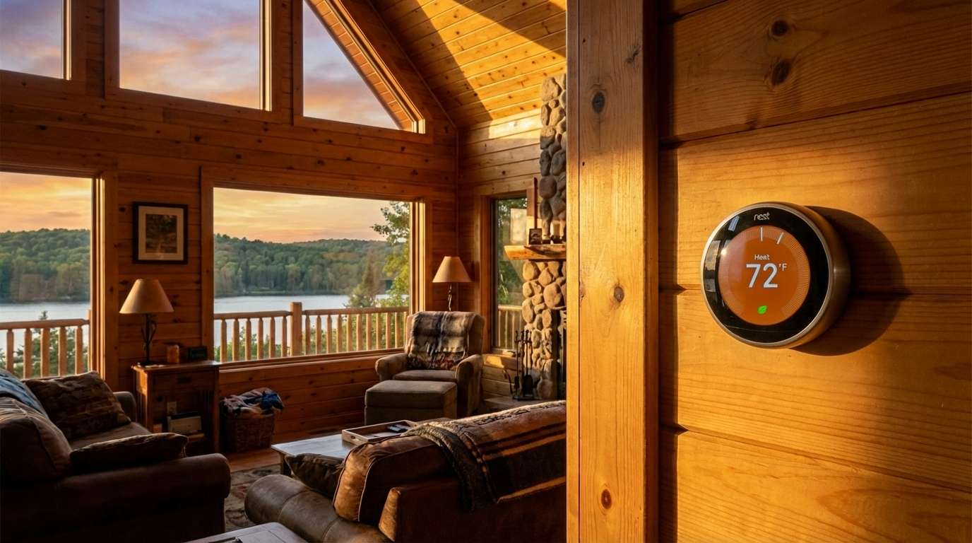 Smart Thermostat Cabin installed by Bright Haven Electric in Minnesota.