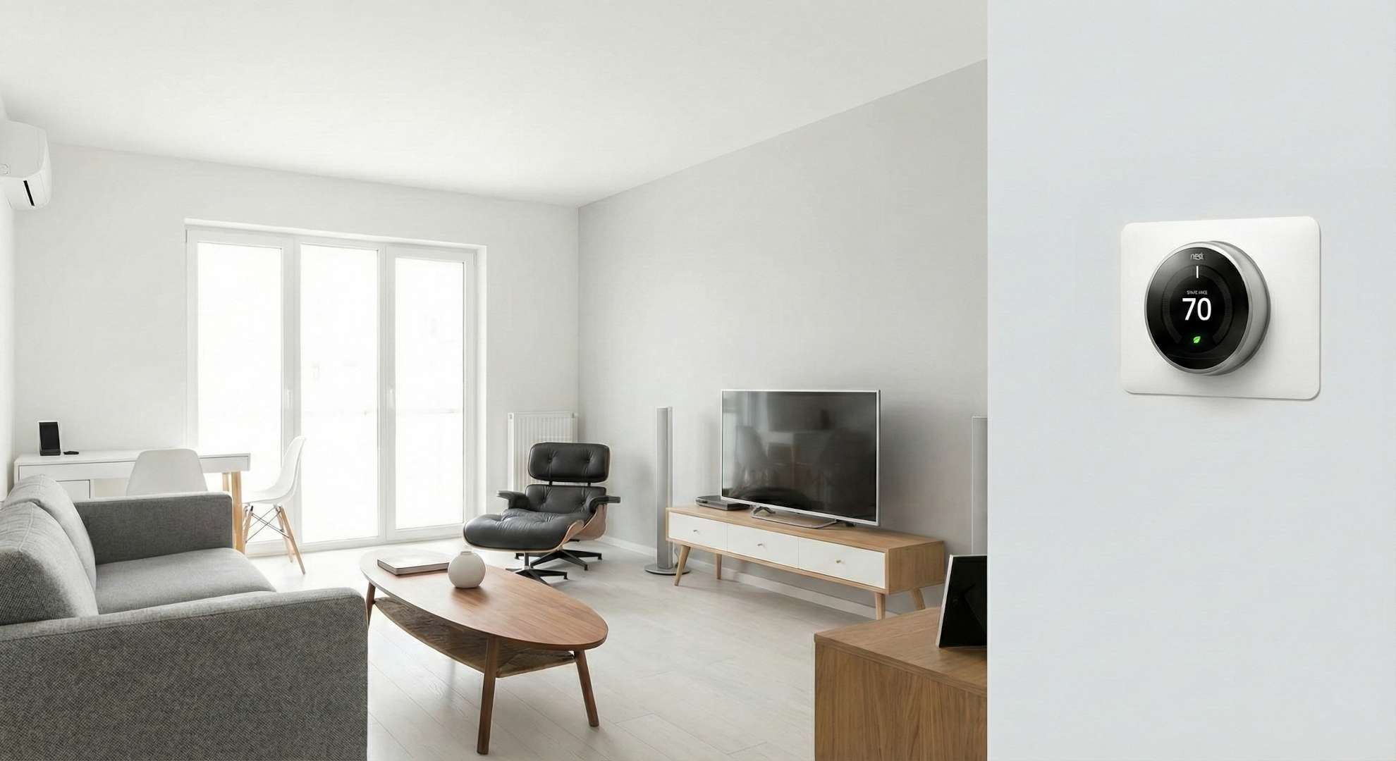 Modern Smart Thermostat Control Panel